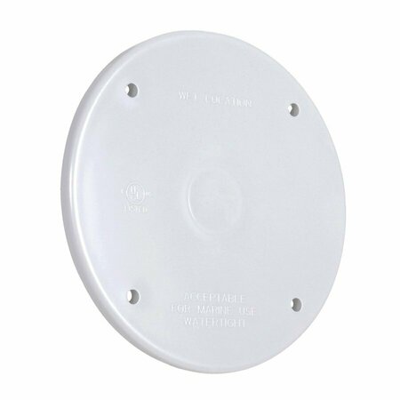 HUBBELL CANADA Electrical Box Cover, Round, Blank PBC300WHCN